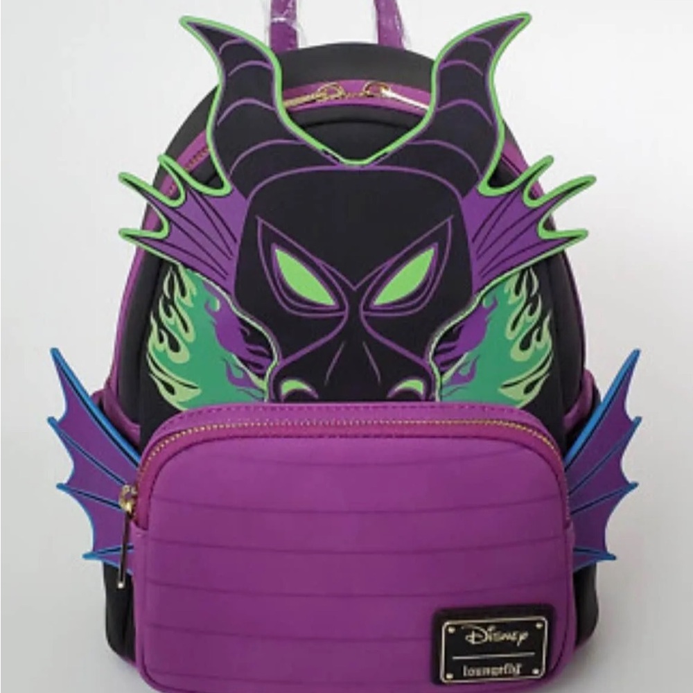 Loungefly Purple and Black Maleficent Backpack